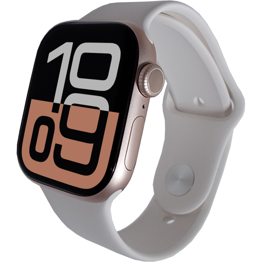 Apple Watch Series 10 in Roségold mit Sportarmband in Blassrosa