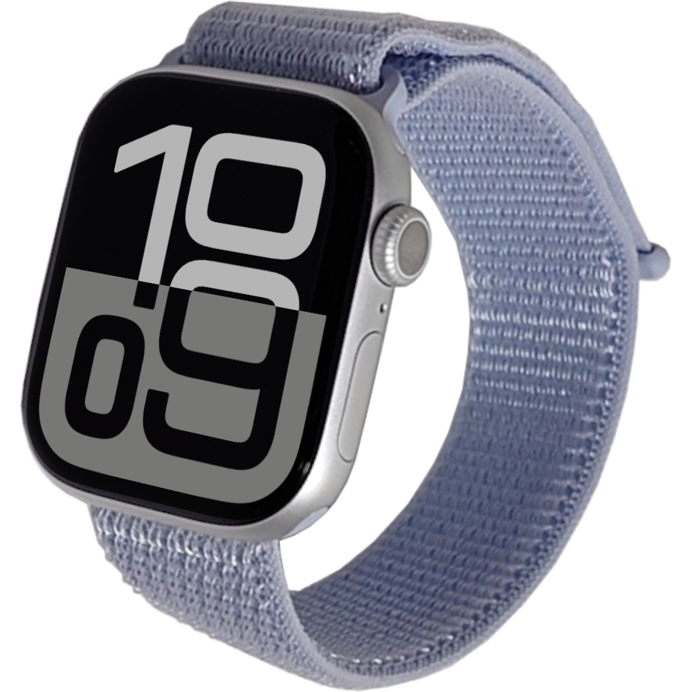 Apple Watch Series 10 in Silber mit Sportloop in Blauer Wolke